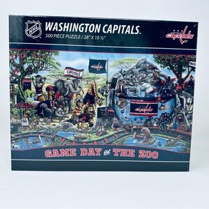 NHL Washington Capitals Caps Game Day at the Zoo 500 Pc Puzzle 28 x 10.5” Sealed